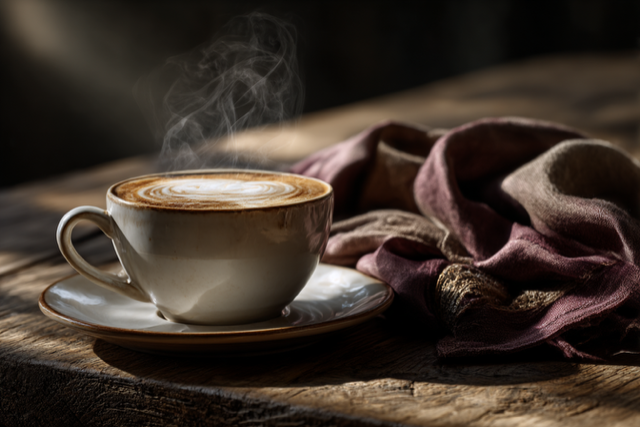 produktfoto einer tasse capucino